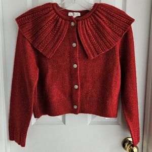 A Loves A Red Cardigan Sweater Girls Large NWT